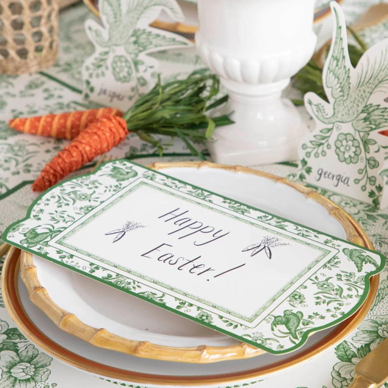 Green Regal Peacock Table Card
