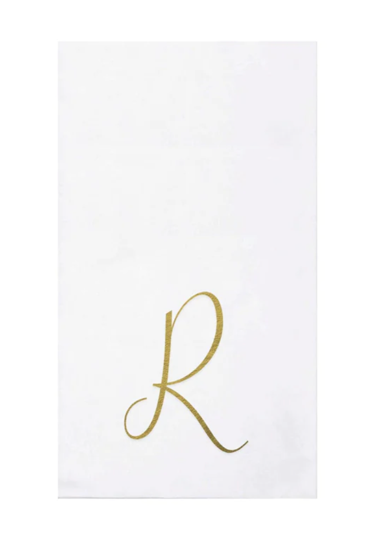 Vietri Gold Monogram Papersoft Napkin - R