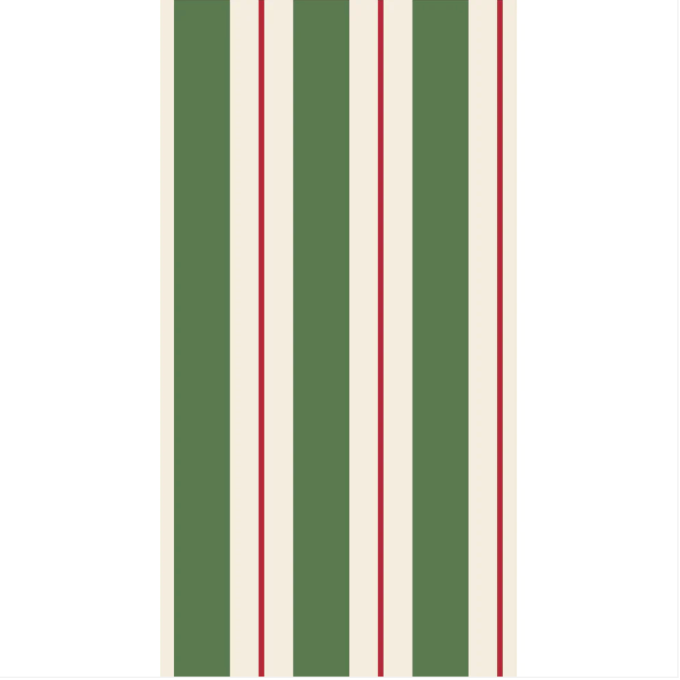 Green & Red Awning Stripe Napkins
