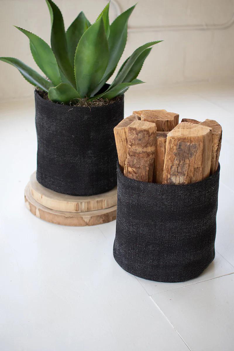 Cotton Stone Washed Baskets S/2