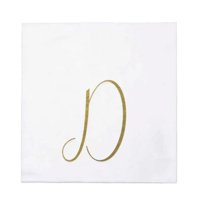 Vietri Gold Monogram Papersoft Napkin - D