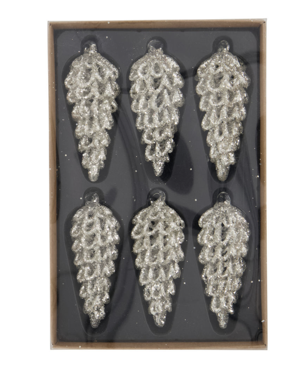 Cone Ornament - Silver