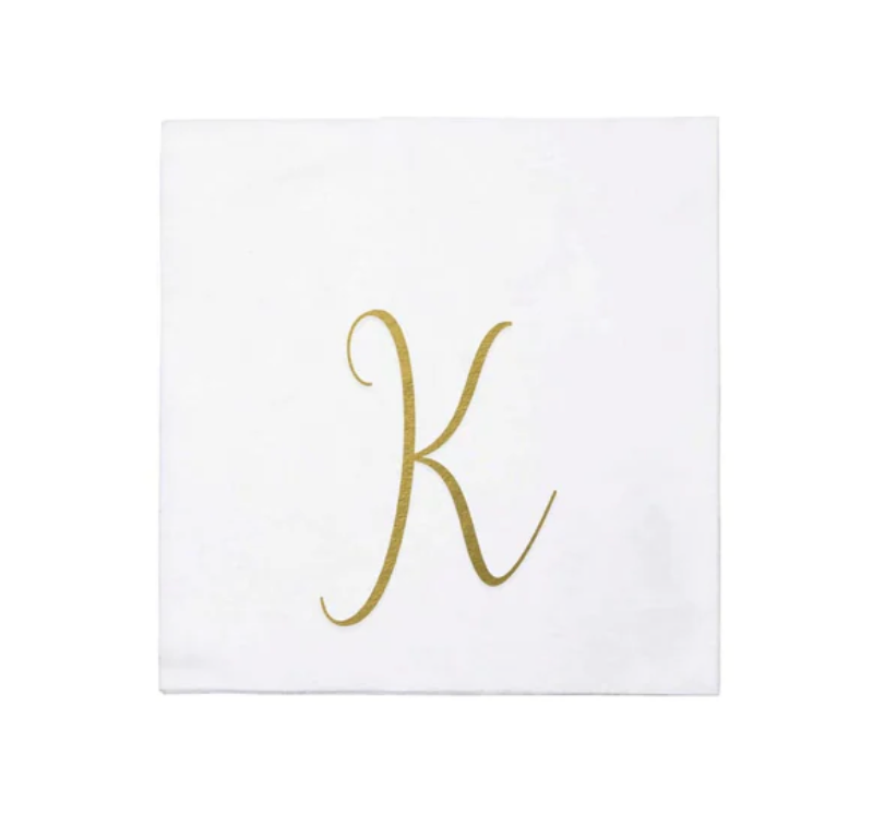 Vietri Gold Monogram Papersoft Napkin - K