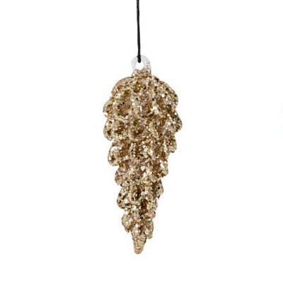 House Doctor Cone Ornament - Gold (single)
