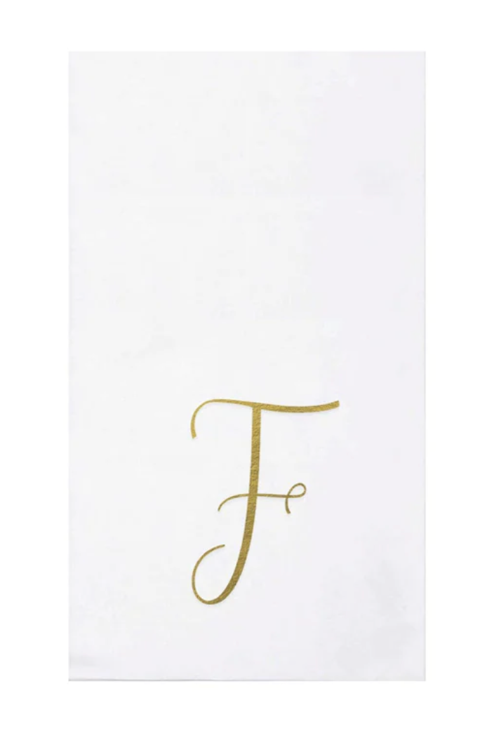 Vietri Gold Monogram Papersoft Napkin - F