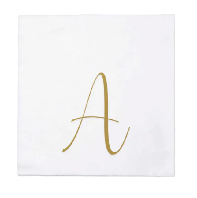Vietri Gold Monogram Papersoft Napkin - A
