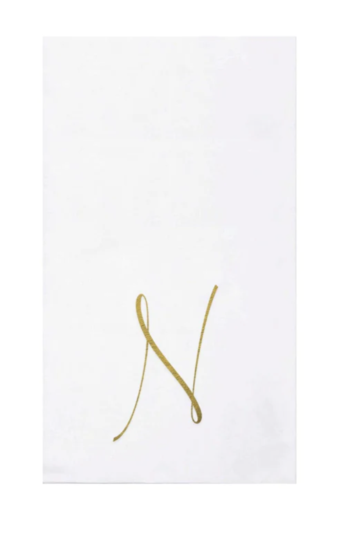 Vietri Gold Monogram Papersoft Napkin - N
