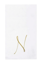 Vietri Gold Monogram Papersoft Napkin - N