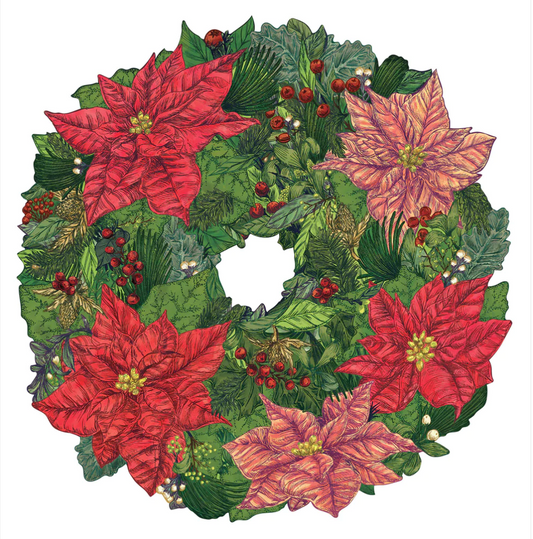 Die-Cut Poinsettia Wreath Placemat