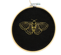 Moth Outline Embroidery Hoop Decor