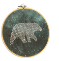 Space Bear Embroidery Hoop Decor