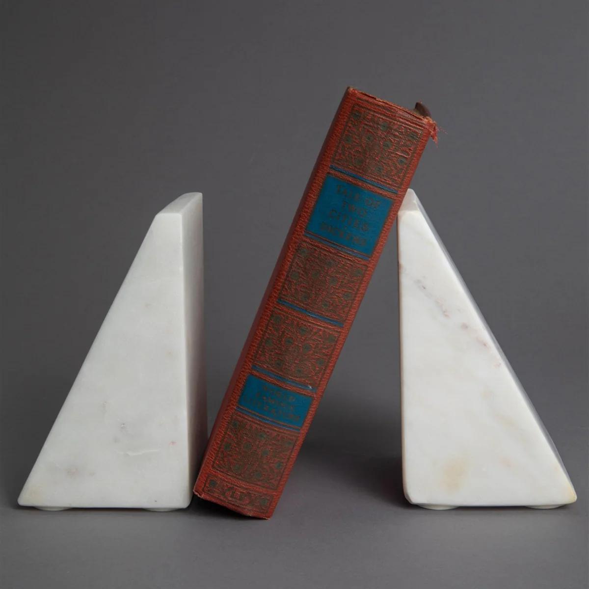 Triangular Marble Bookends