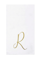 Vietri Gold Monogram Papersoft Napkin - R