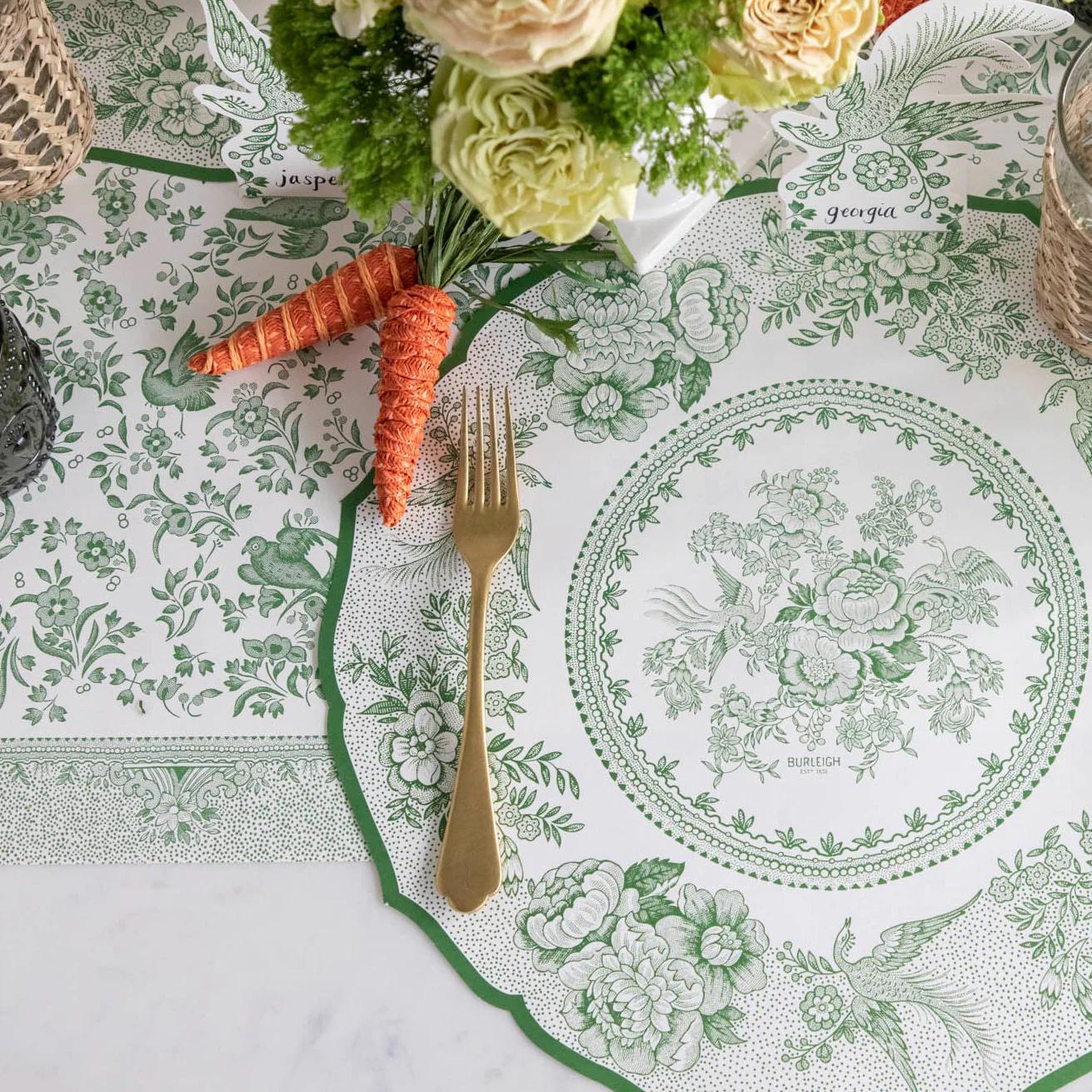 Green Regal Peacock Table Runner