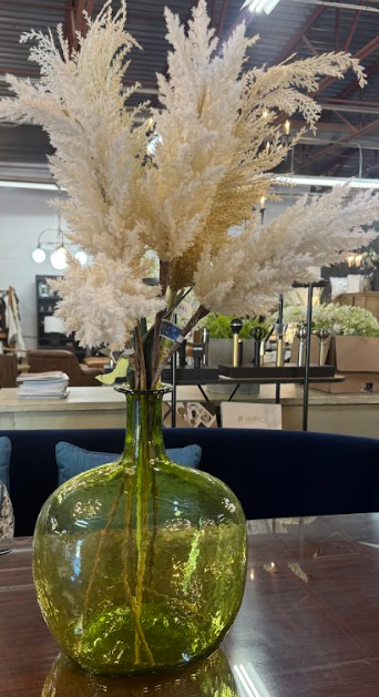 Vintage Glass Green Vase