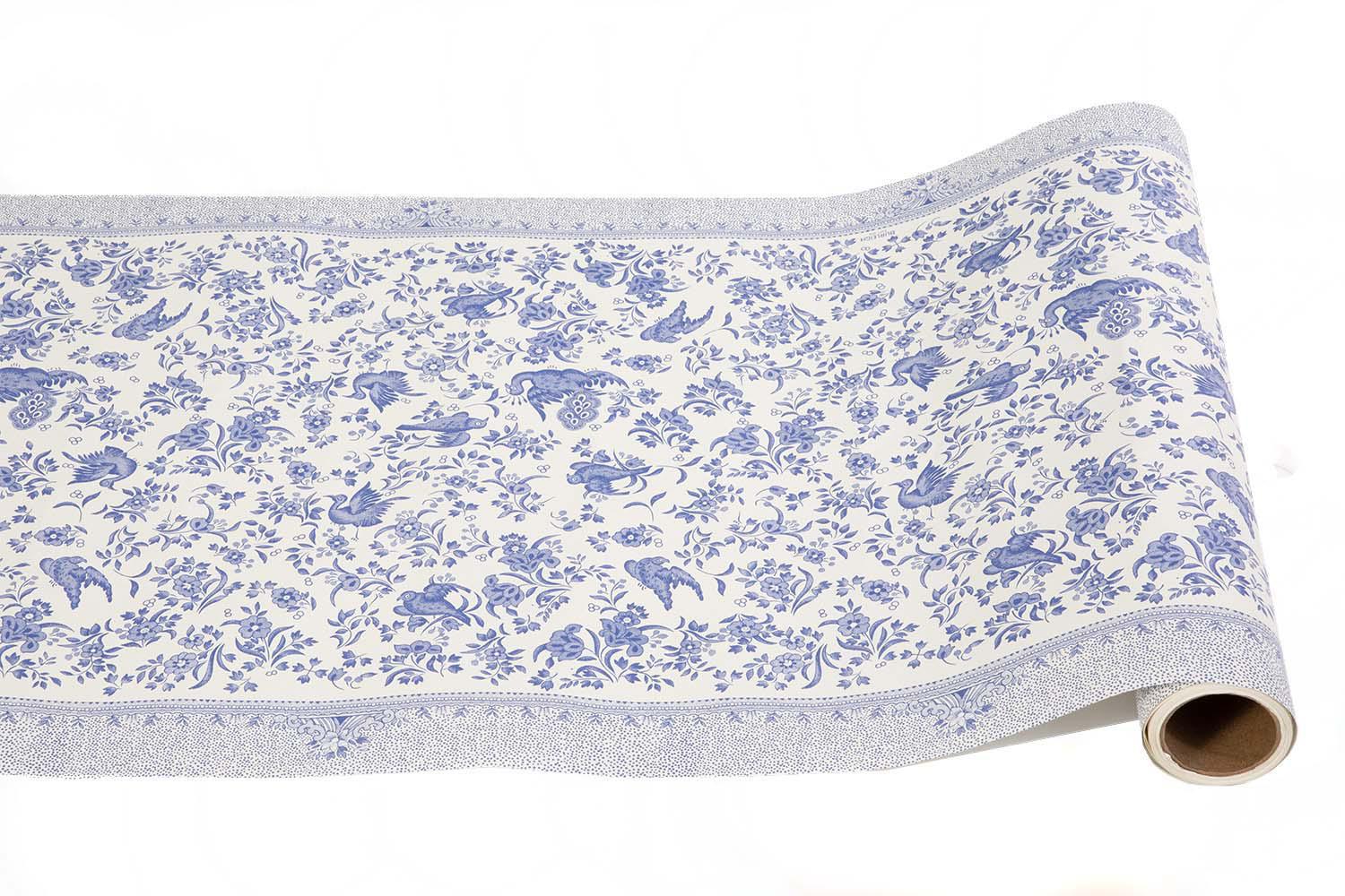 Blue Regal Peacock Table Runner