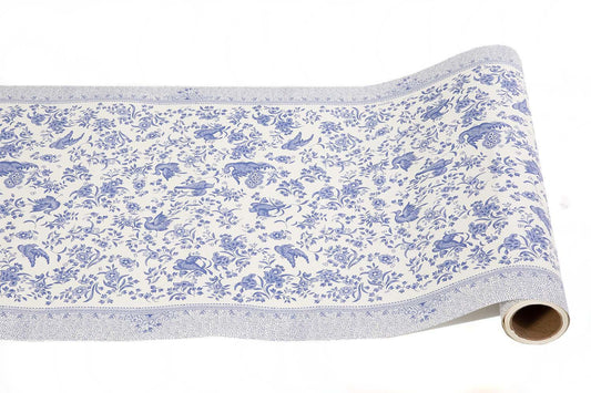 Blue Regal Peacock Table Runner