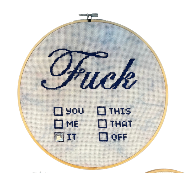 "F*** It" Embroidery Hoop Decor