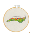 NC Outline Floral Embroidery Hoop Decor