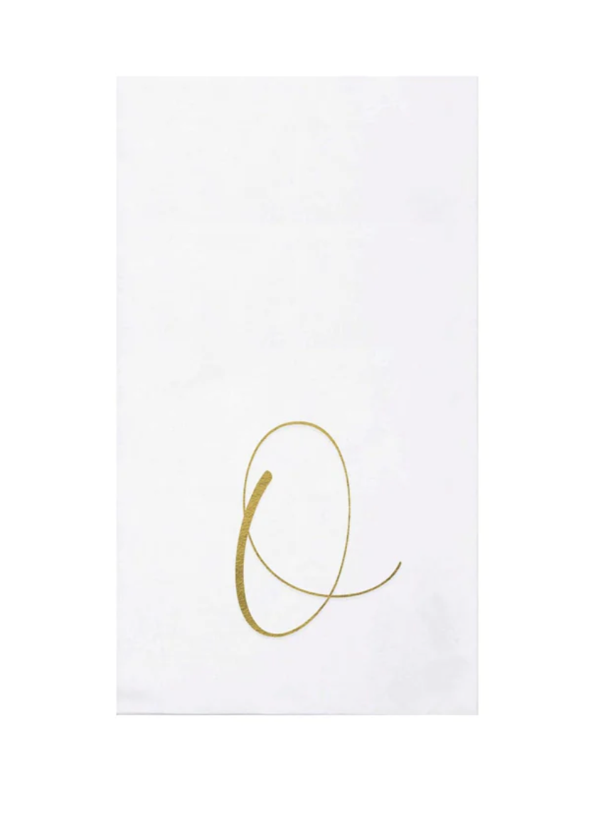 Vietri Gold Monogram Papersoft Napkin - O