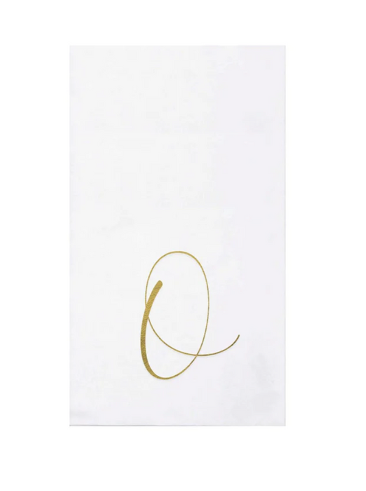 Vietri Gold Monogram Papersoft Napkin - O