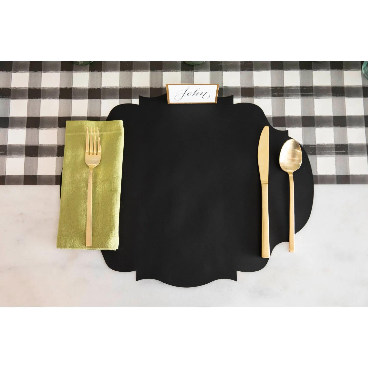 Die Cut Black French Cut Placemats S/12
