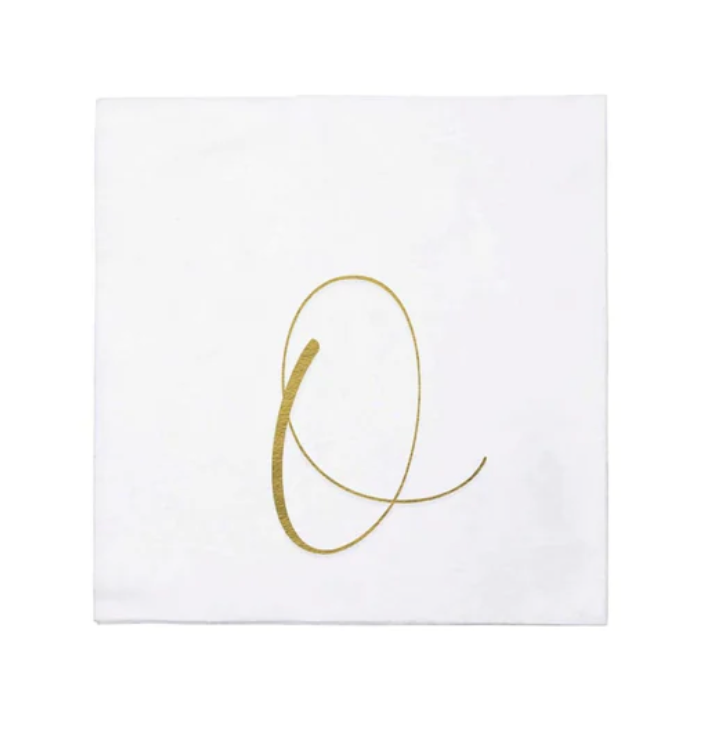 Vietri Gold Monogram Papersoft Napkin - O
