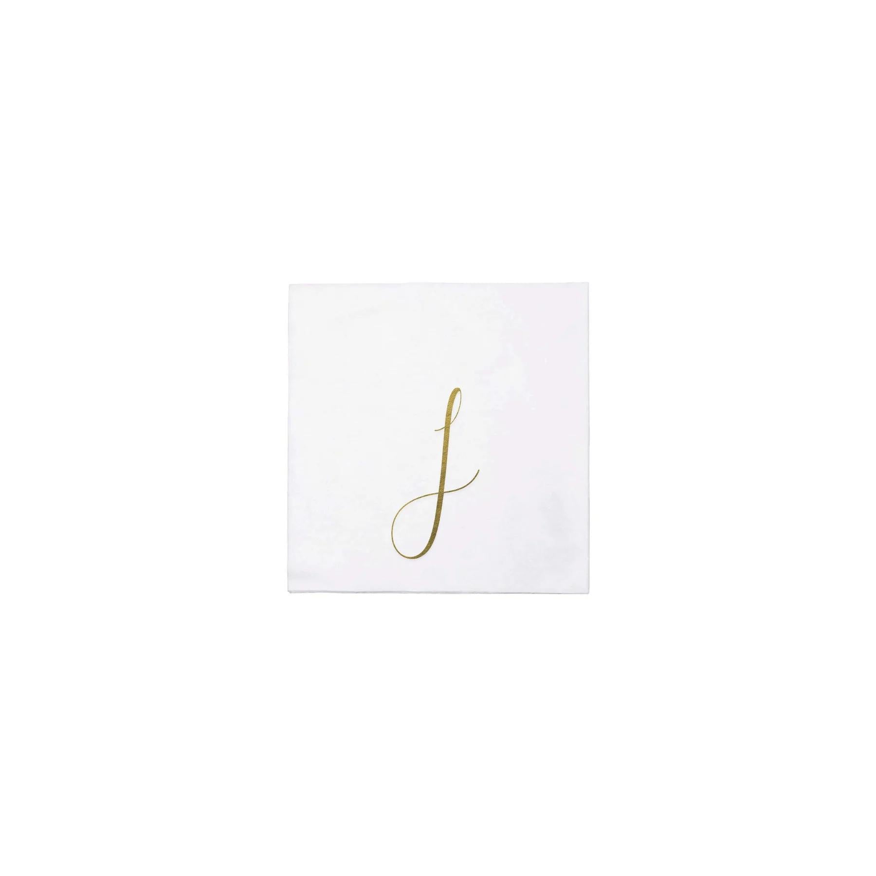 Vietri Gold Monogram Papersoft Napkin - J
