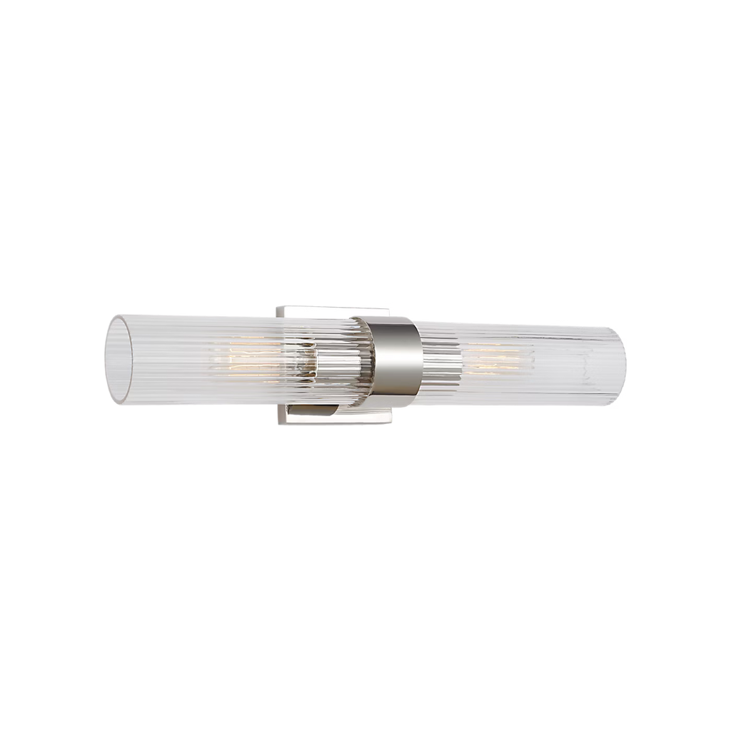 Geneva 2-Light Vanity Sconce (Polished Nickel) - Visual Comfort