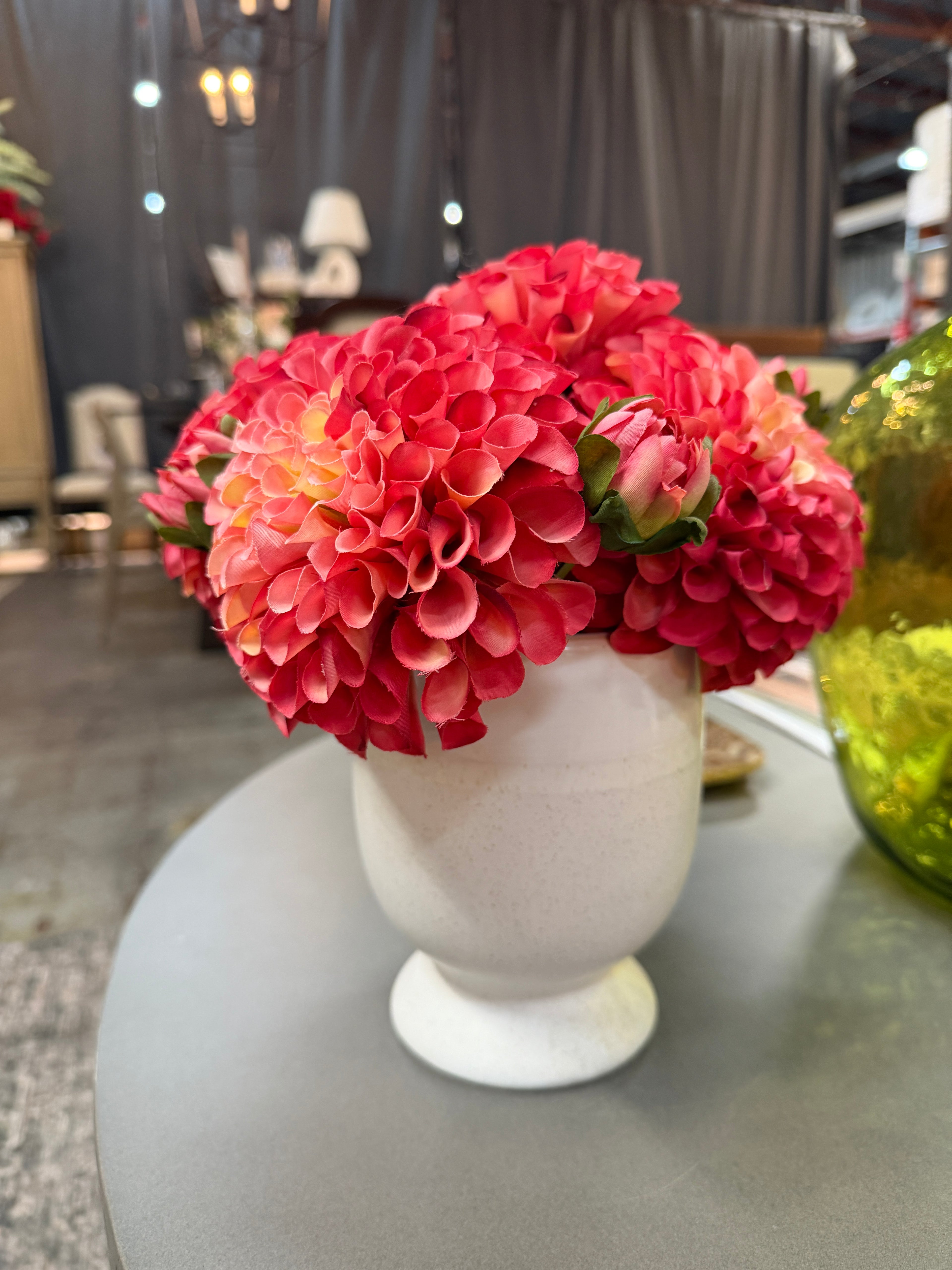 Laney Vase Dahlia Arrangement - Deep Pink