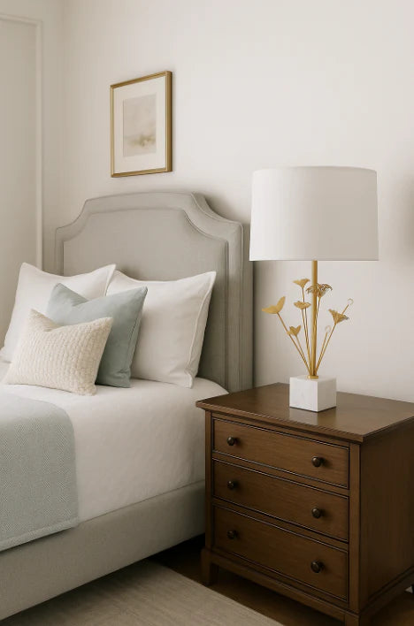 Floral Lamp (Gold) with Marble Base - Kate Spade
