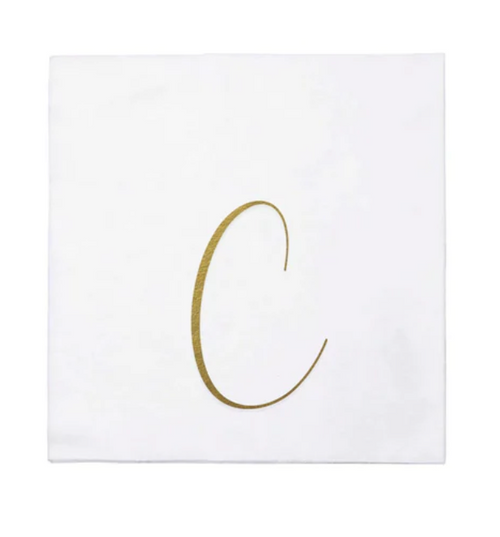 Vietri Gold Monogram Papersoft Napkin - C