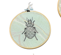 Beetle Outline Embroidery Hoop Decor