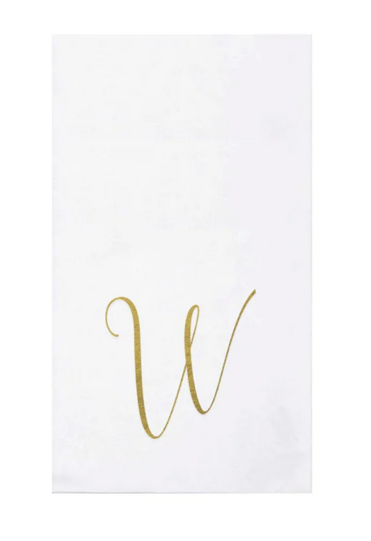 Vietri Gold Monogram Papersoft Napkin - W