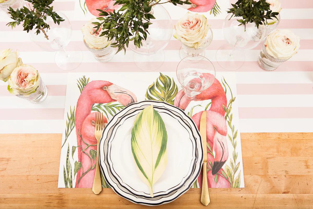 Pink Classic Stripe Table Runner