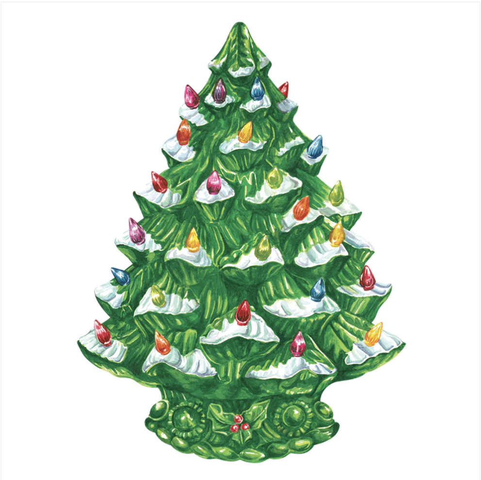 Die-Cut Vintage Christmas Tree Placemat