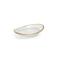 Clear Textured Bowl with Jagged Gold Rim - Small