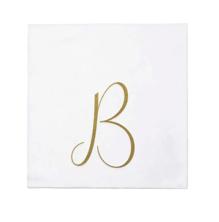 Vietri Gold Monogram Papersoft Napkin - B