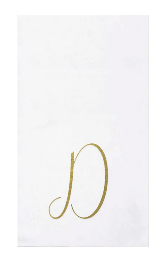 Vietri Gold Monogram Papersoft Napkin - D