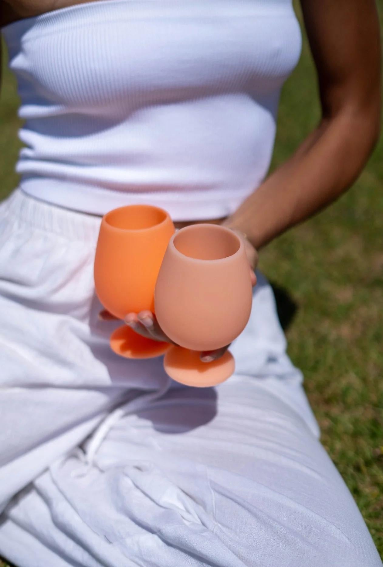 Short Stem Wine Glass - Cantaloupe + Tangelo|Porter Green