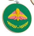 Moth Embroidery Hoop Decor