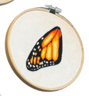Monarch Wing Embroidery Hoop Decor