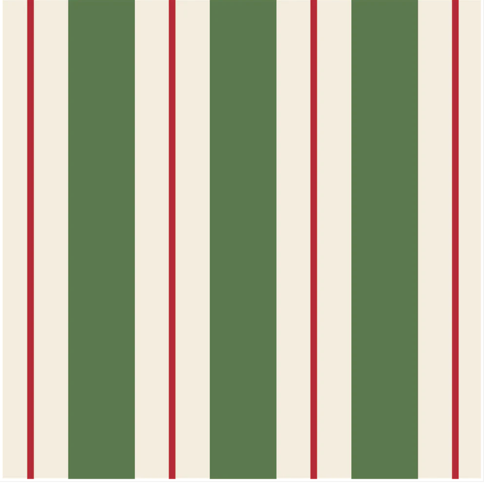 Green & Red Awning Stripe Napkins