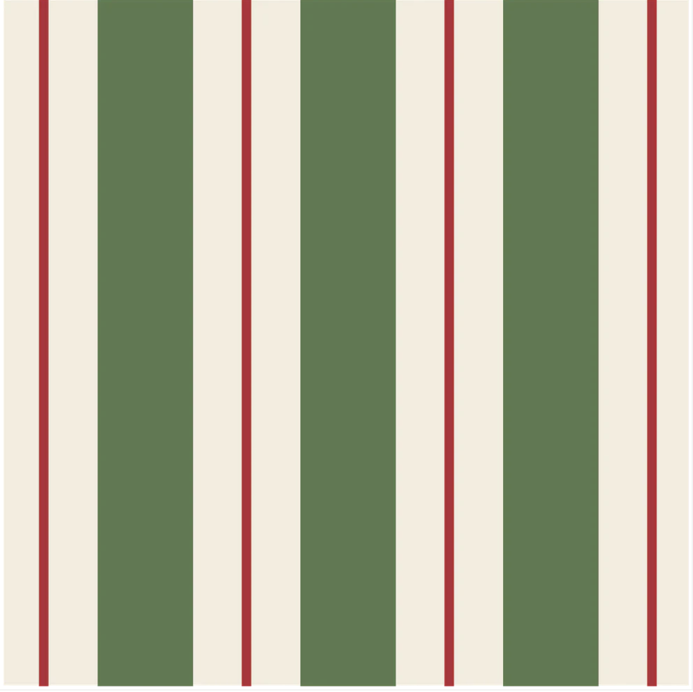 Green & Red Awning Stripe Napkins