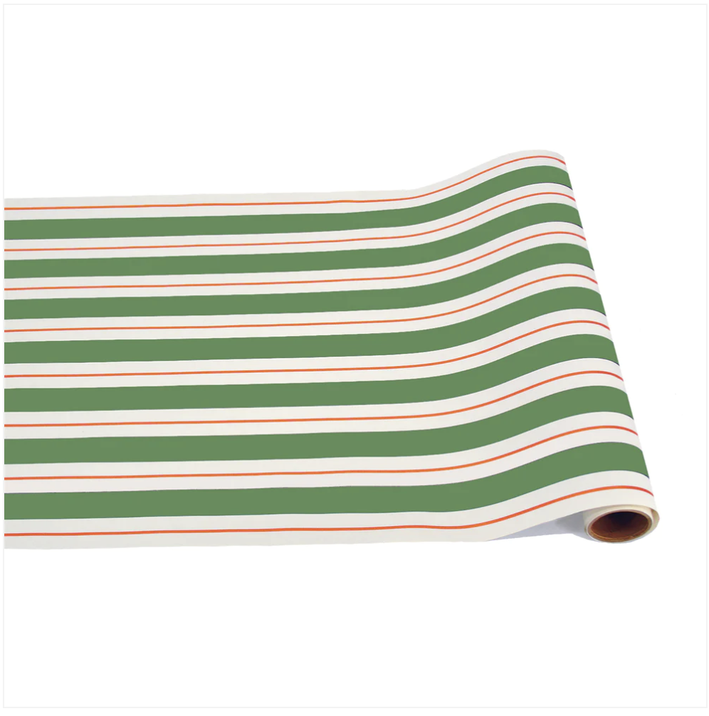 Green & Red Awning Stripe Runner