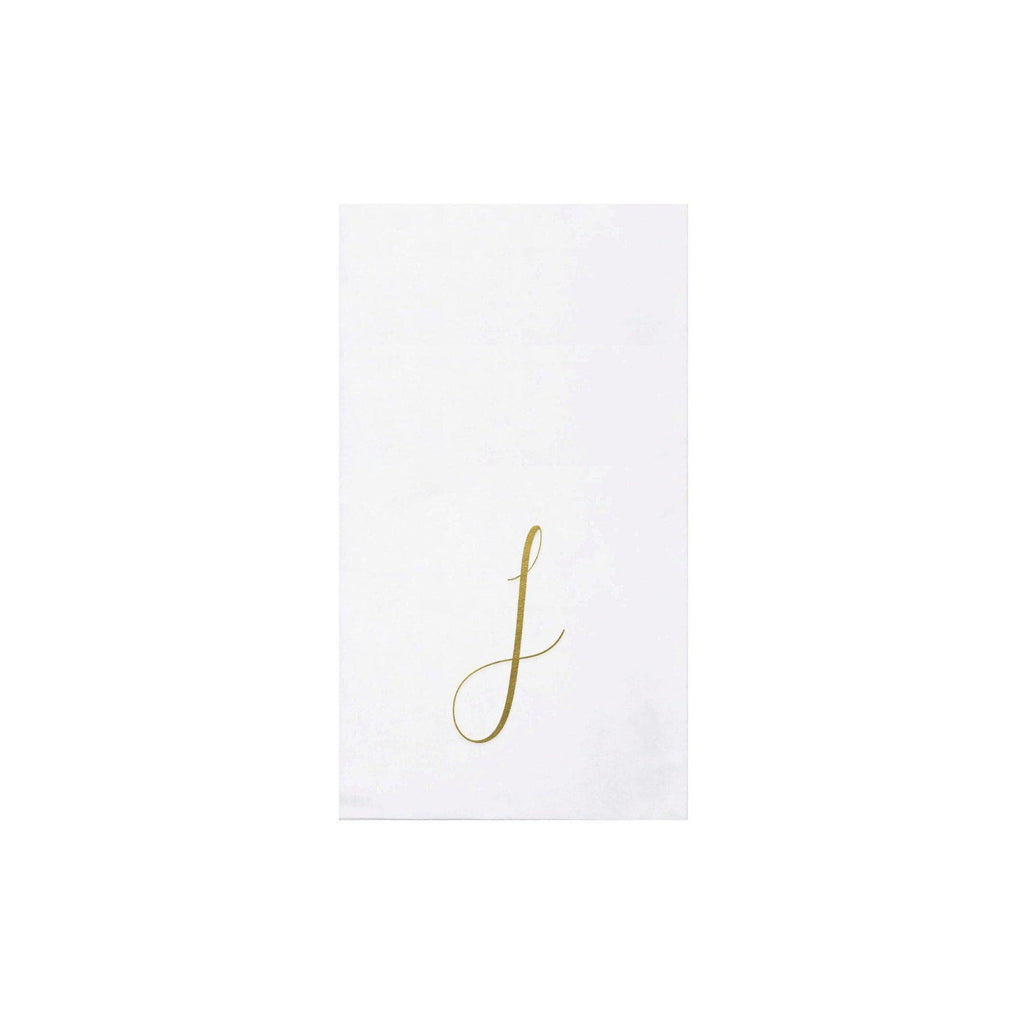 Vietri Gold Monogram Papersoft Napkin - J