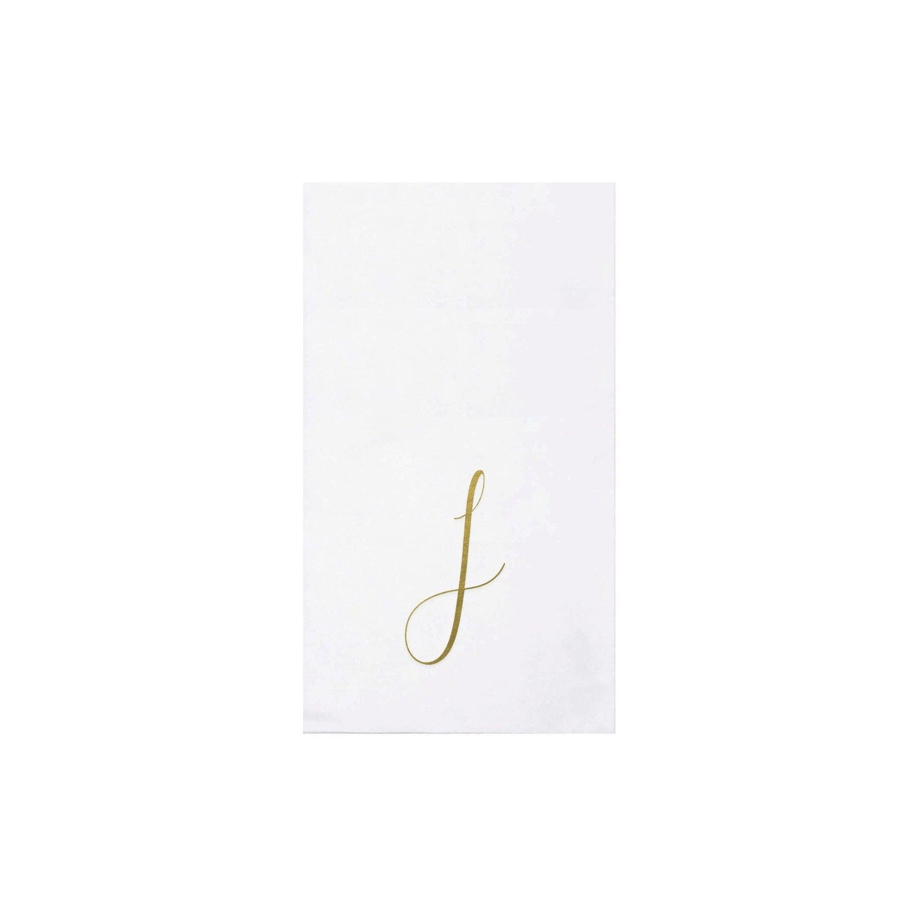 Vietri Gold Monogram Papersoft Napkin - J