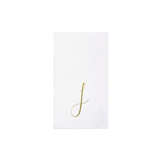 Vietri Gold Monogram Papersoft Napkin - J