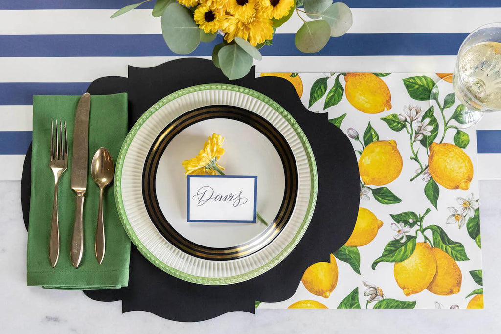 Die Cut Black French Cut Placemats S/12