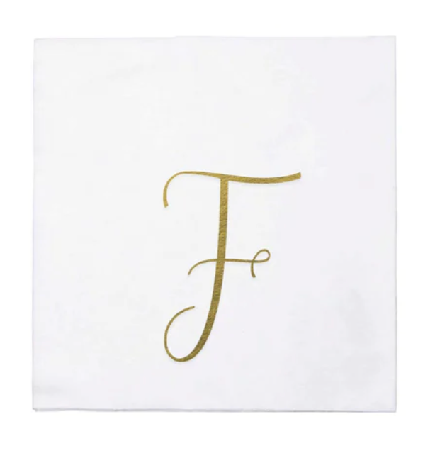 Vietri Gold Monogram Papersoft Napkin - F